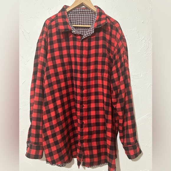 Cremieux Classic Fit Buffalo Plaid Reversible Long Sleeve Woven Shirt Sz 2XB - Picture 10 of 16